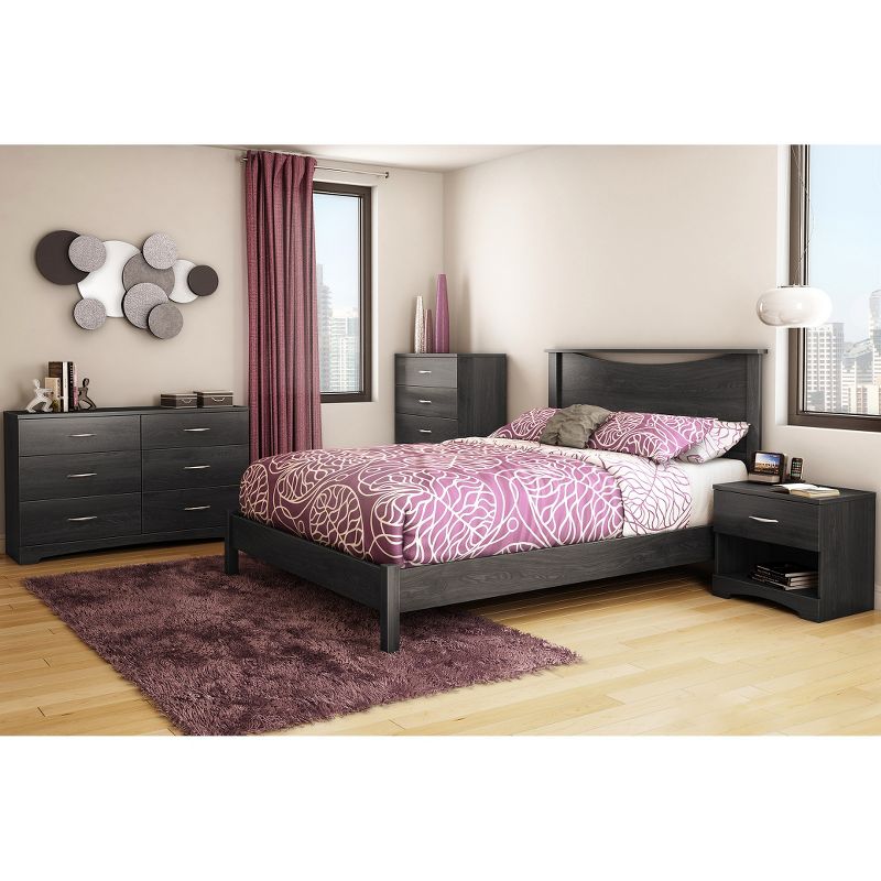 Timeless Platform Bed Gray Oak (Queen) - South Shore
