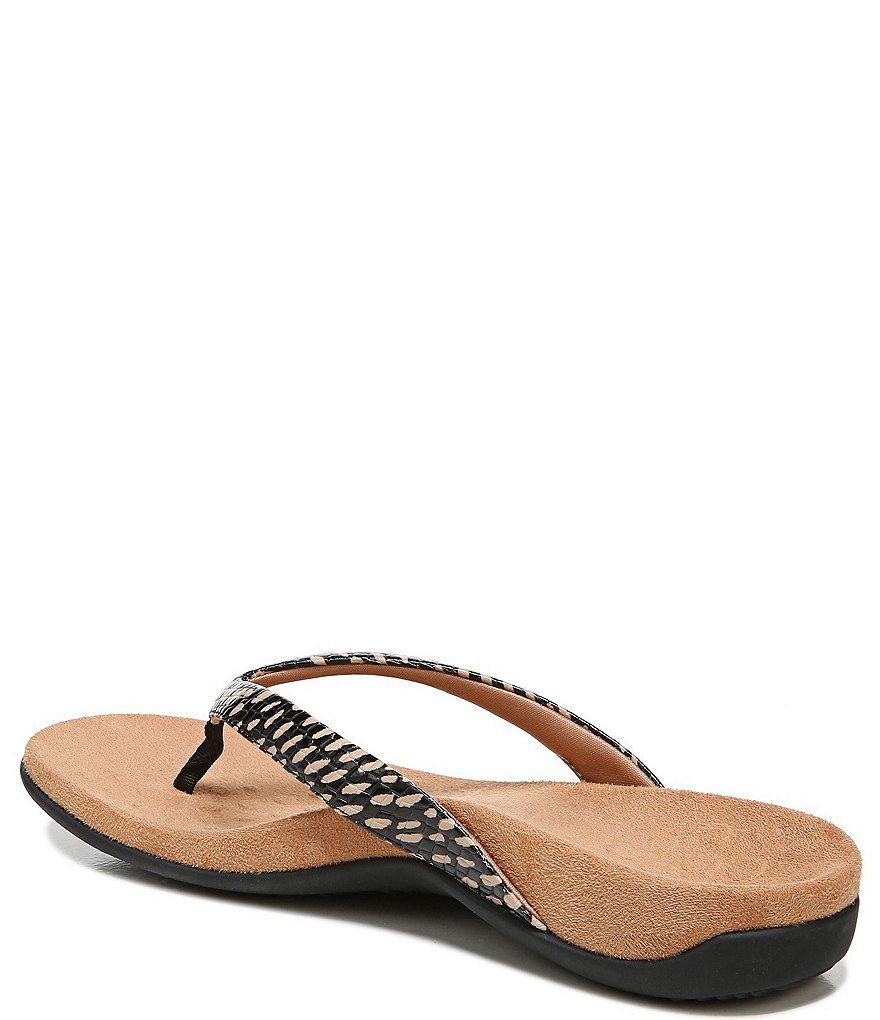 Vionic Dillon Spots Print Leather Flip Flops