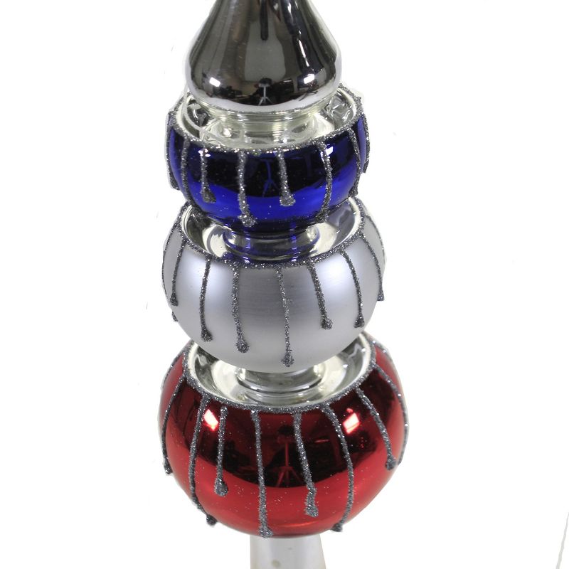 Tree Topper Finial 14.0" Red White & Blue Waterfall Tree Topper Patriotic Usa  -  Tree Toppers