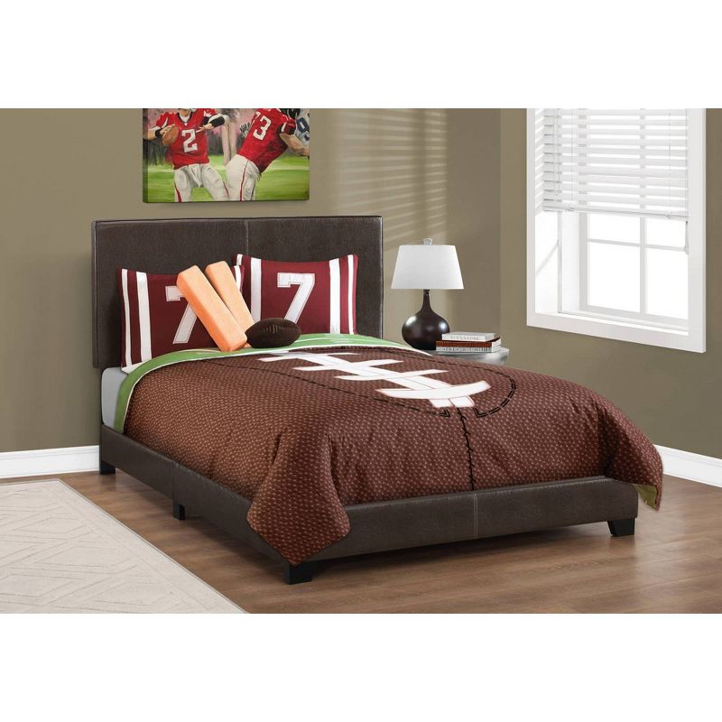 Full Size Bed Leather Dark Brown - EveryRoom
