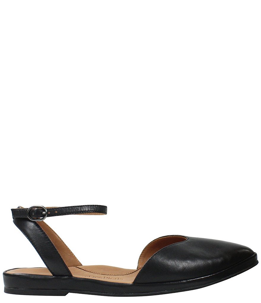 L'Amour Des Pieds Moona Leather Ankle Strap Flats