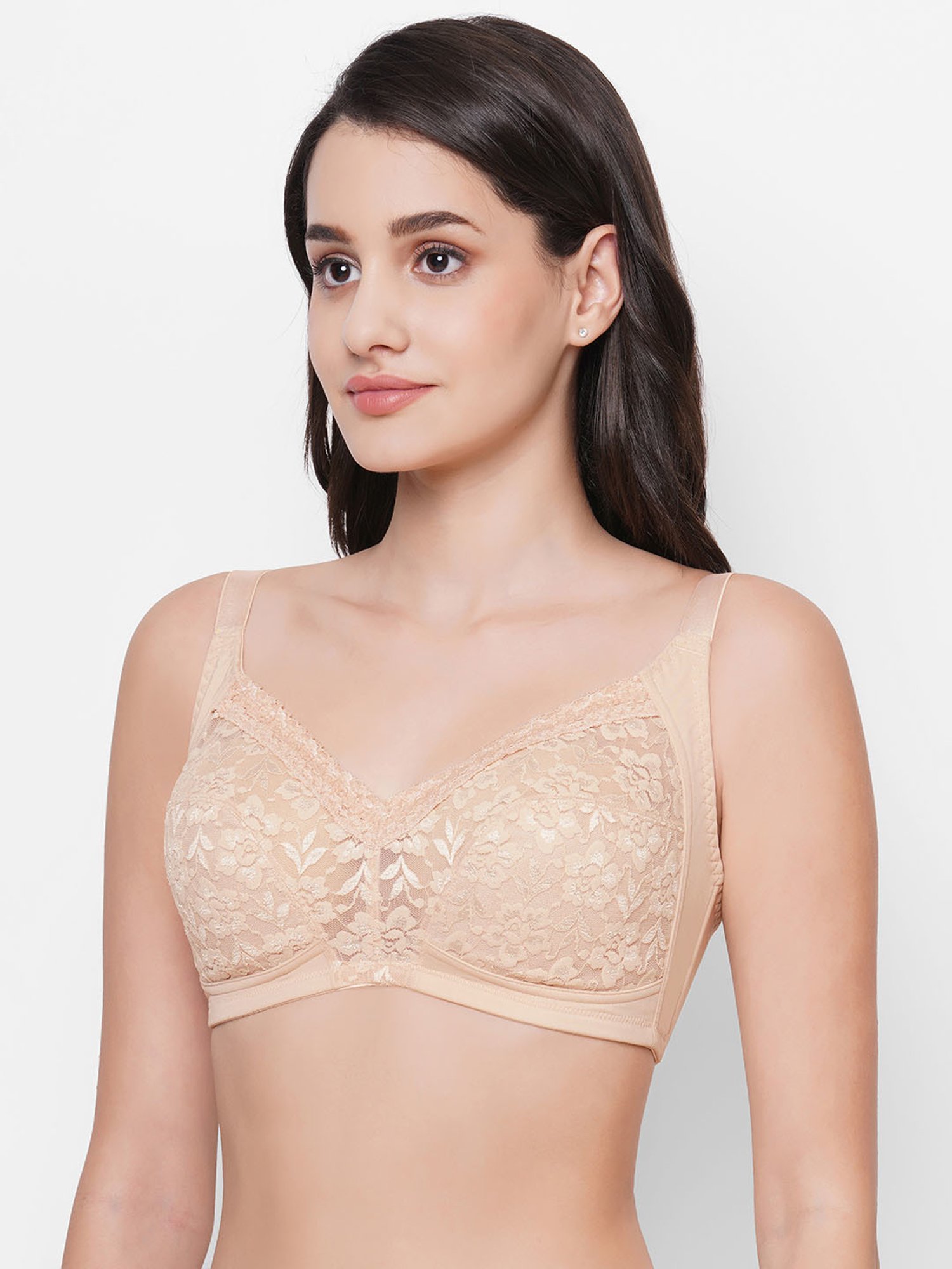 Wacoal Beige Lace Full Coverage Non-Wired Everyday Bra - Pack of 2