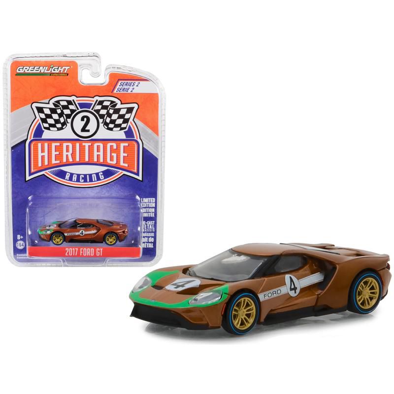 2017 Ford GT #4 Tribute to 1966 Ford GT40 Mk II Brown "Ford Racing Heritage" Series 2 1/64 Diecast Model by Greenlight