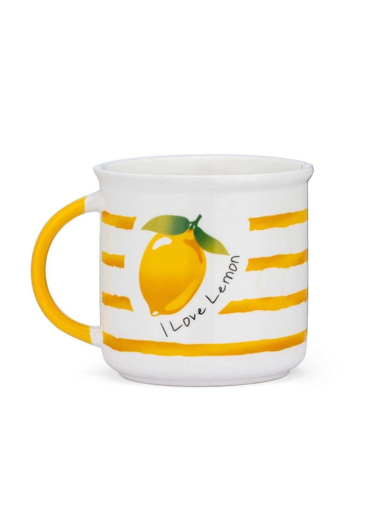 JCPL Marc White & Yellow Ceramic Mug (0.35 L)