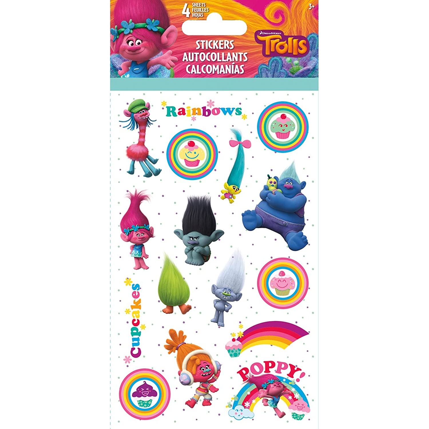 Trends International SandyLion Trolls Stickers 4/Sheets