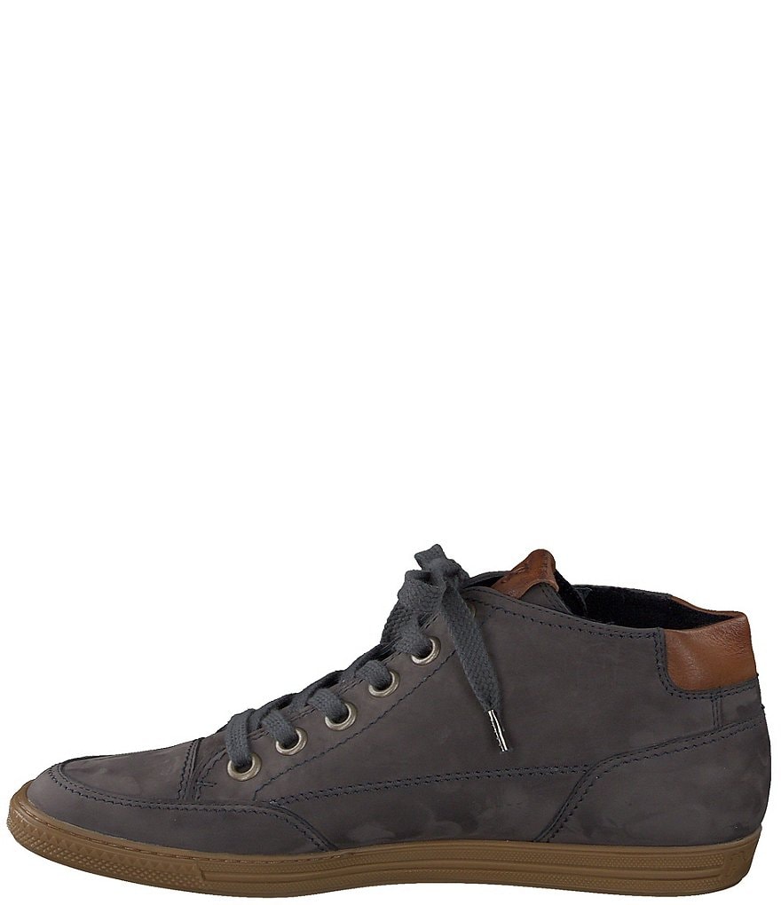 Paul Green Felicity Lace-Up Side Zipper Leather Sneakers