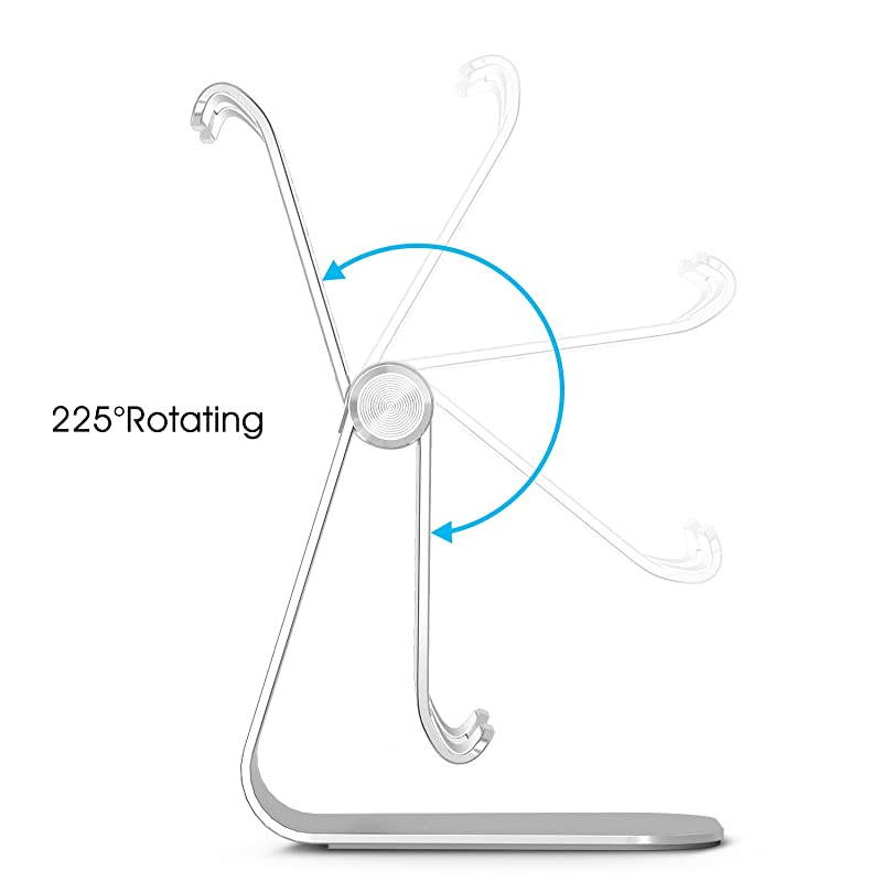 Adjustable Tablet Stand Compatible with iPad Tablets Up to 129 inch and all Cell Phones Stable Sticky Base Silver