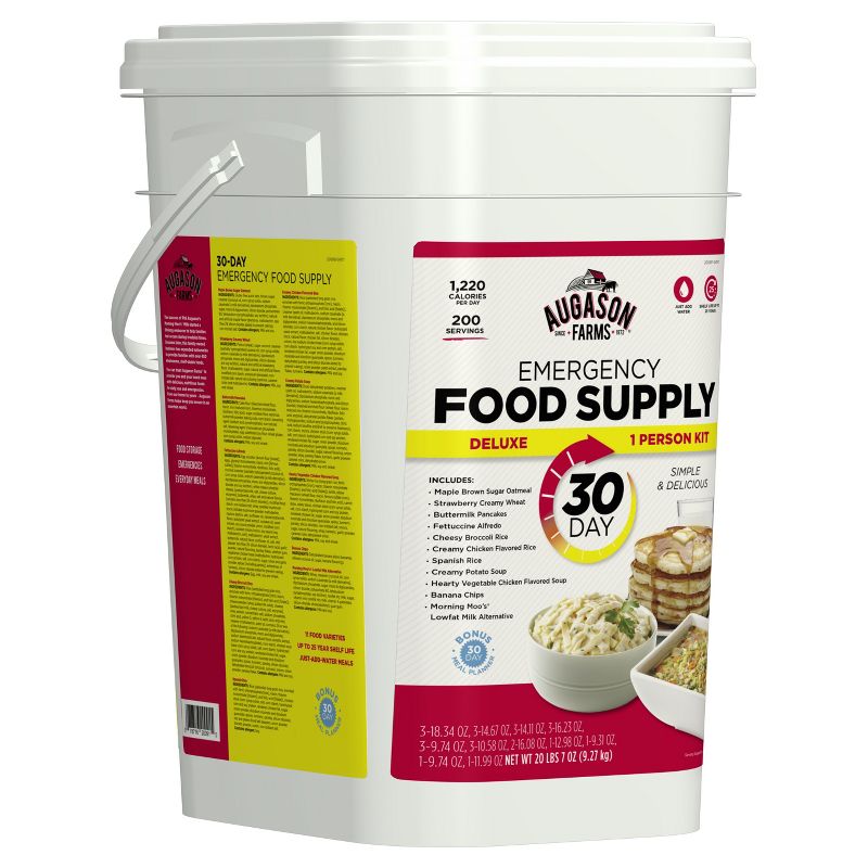 Augason Farms Deluxe Emergency 30-Day 1-Person Food Supply Kit - 20lbs