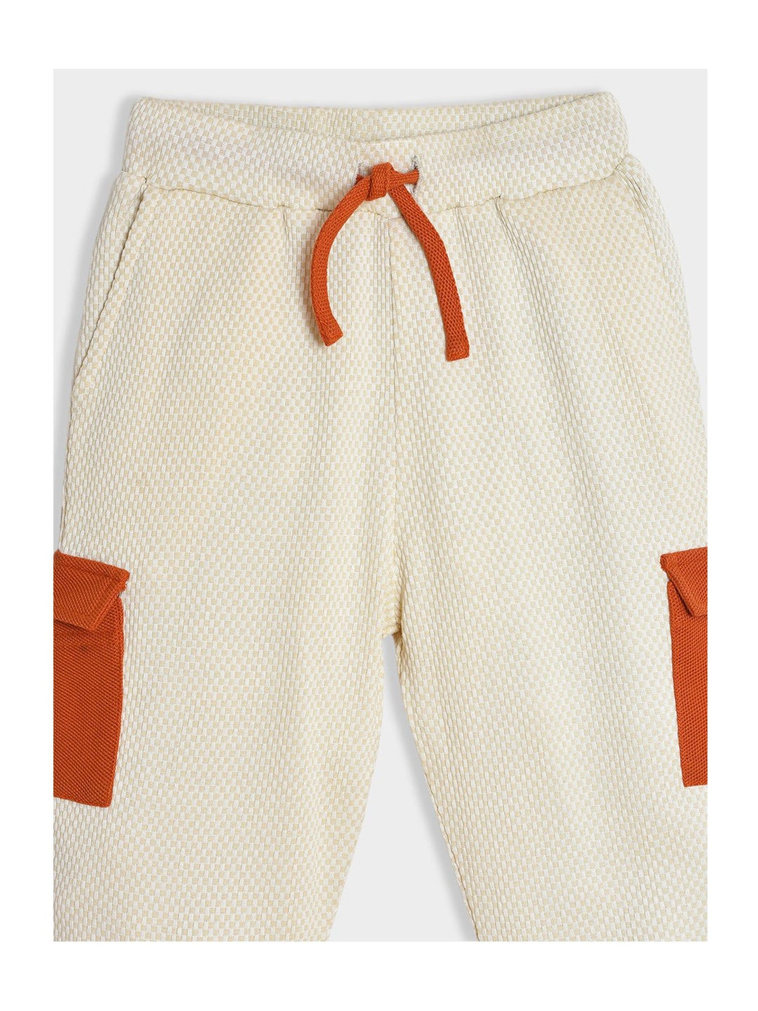 MiArcus Unisex Cream & Rust Printed Full Sleeves T-Shirt with Pyjamas