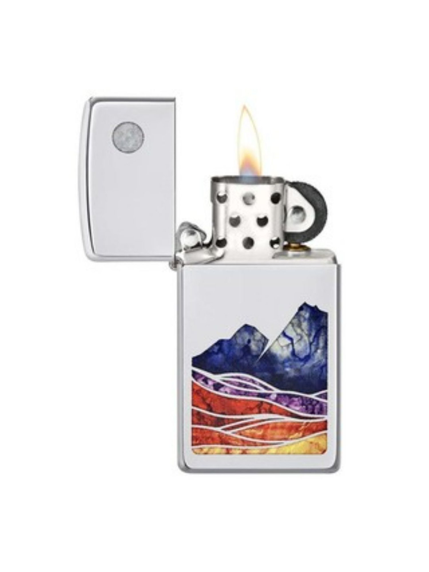 Zippo Multicolor Slim Landscape Design Brass Windproof Pocket Lighter