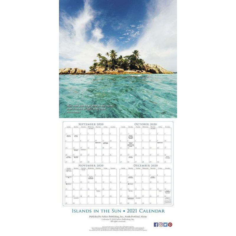 2021 Islands in the Sun 16-Month Wall Calendar [Calendar] Sellers Publishing