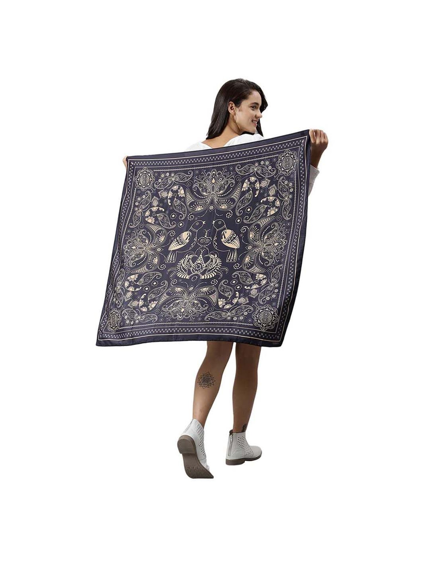 Tossido Black Printed Stole