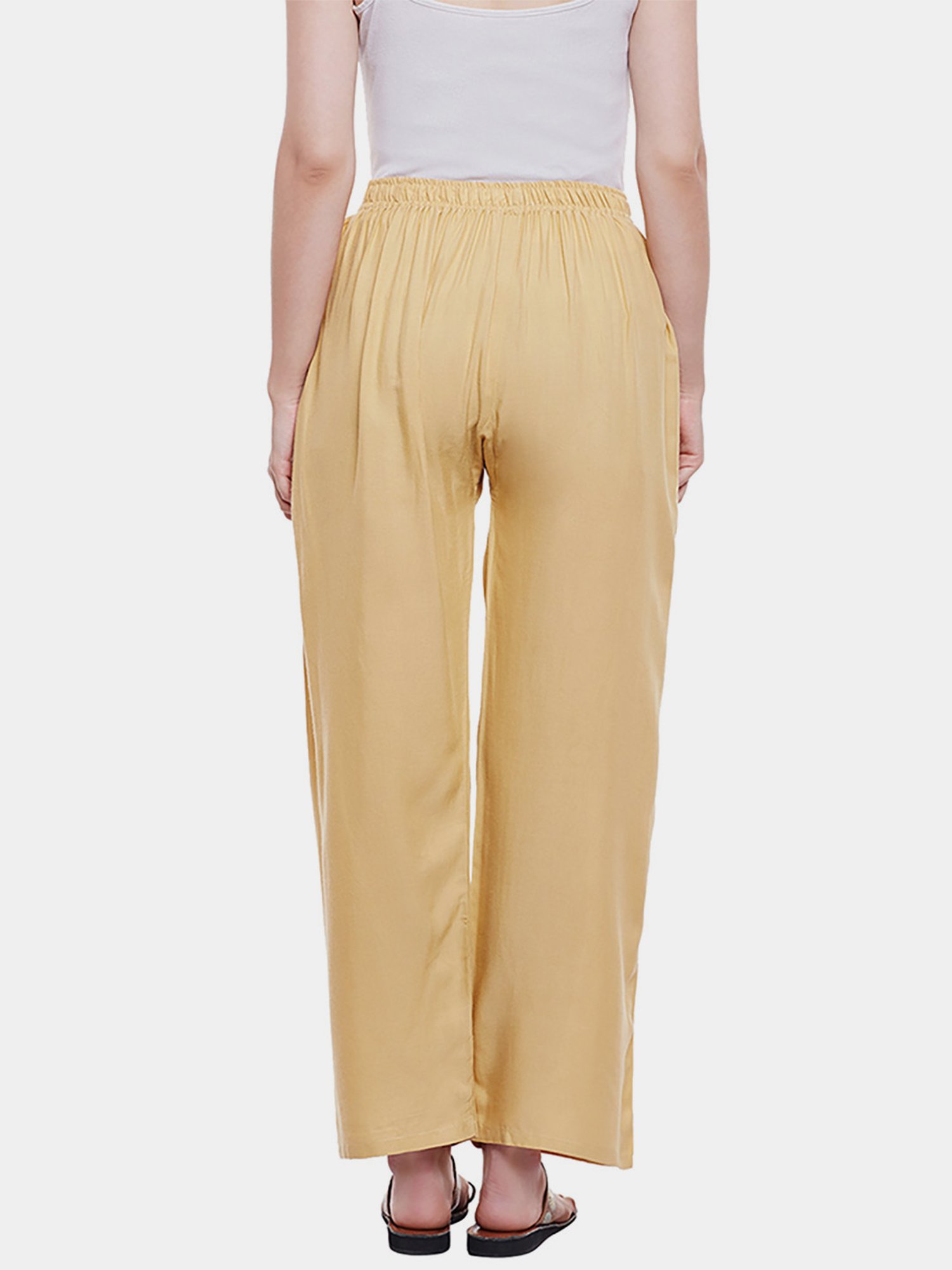 Castle Beige Straight Fit Palazzos