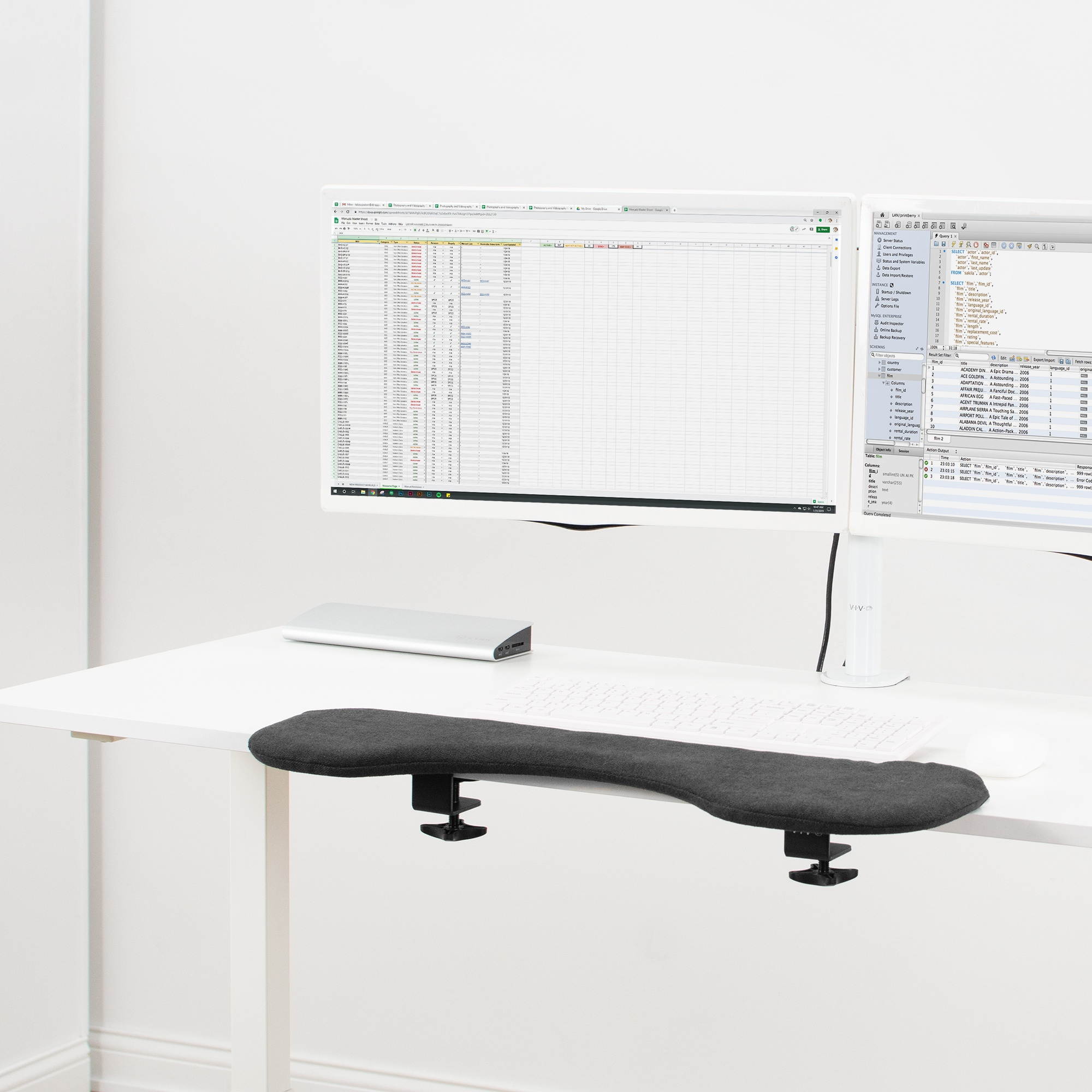 VIVO Black Universal Clamp-on Forearm Support Pad, Arm and Wrist Rest Cushion for Home and Office Desk (MOUNT-MS03C)