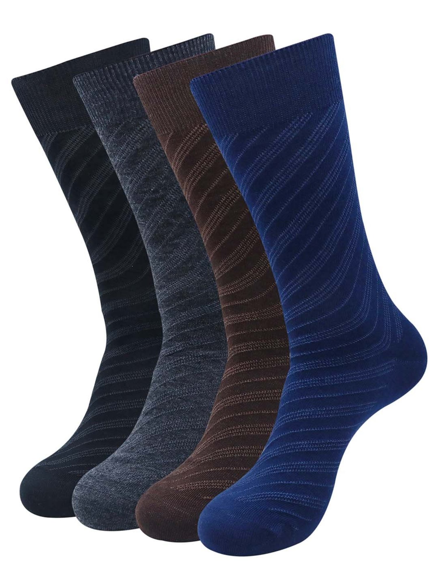 Balenzia Multicolor Free Size Striped Socks - Pack of 4