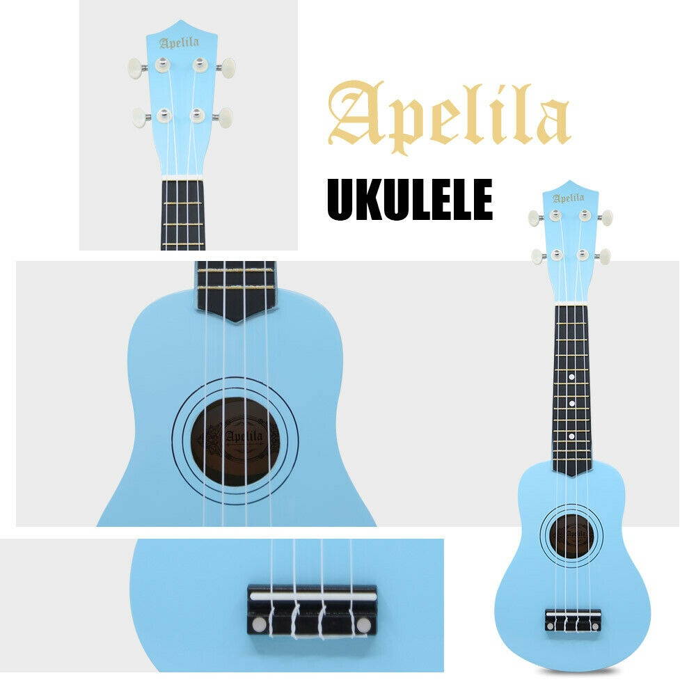 21" Soprano Ukulele Acoustic Guitar Hawaii Music Instrument Beginner Blue