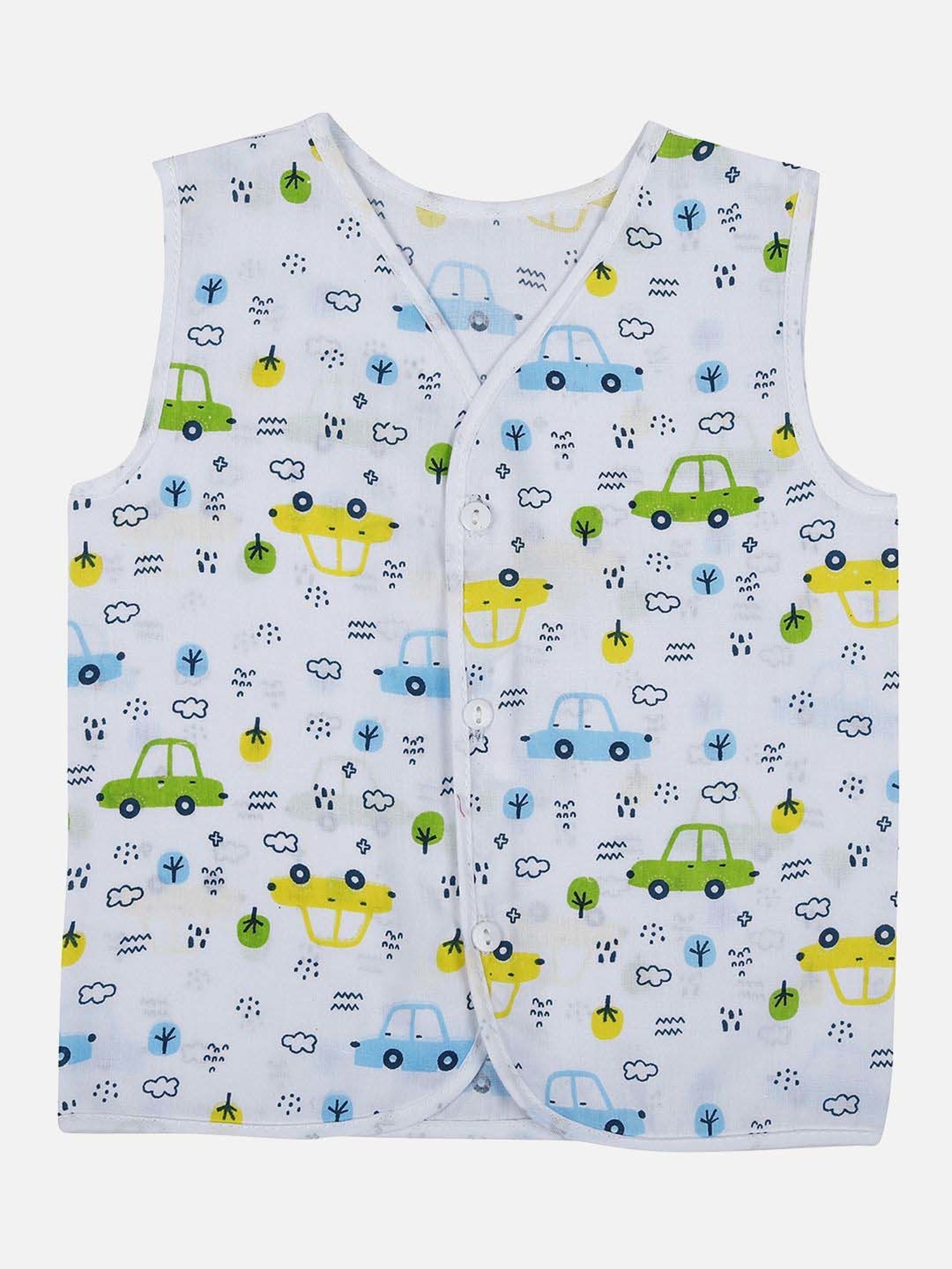 Baby Moo Vintage Ride Yellow Mattress with Fixed Neck Pillow and Bolsters