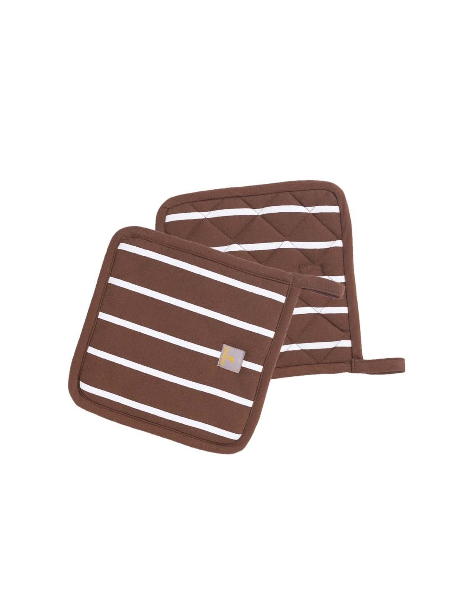 Maspar Brown 100% Cotton 225 GSM Pot Holder - Set of 2