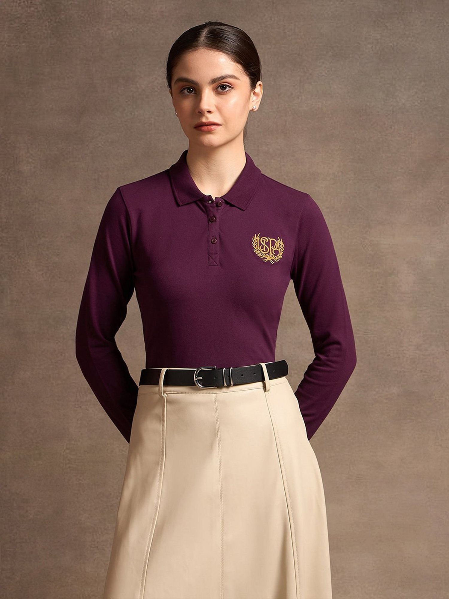 U.S. Polo Assn. Purple Logo Print Polo T-Shirt