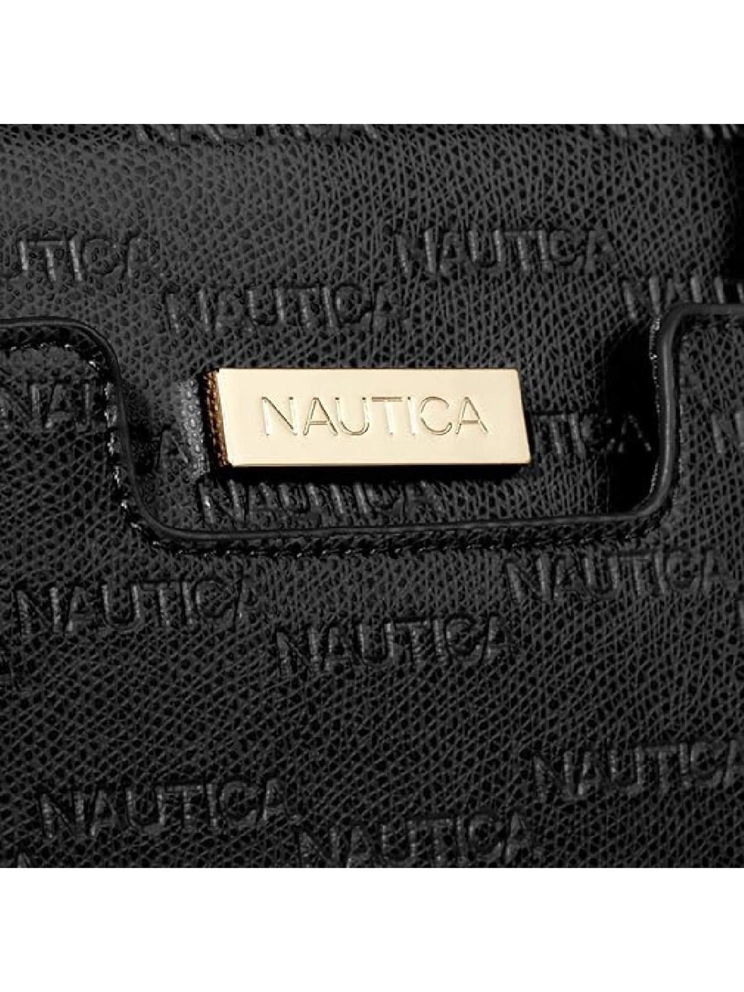 Nautica Black Textured Medium Handbag