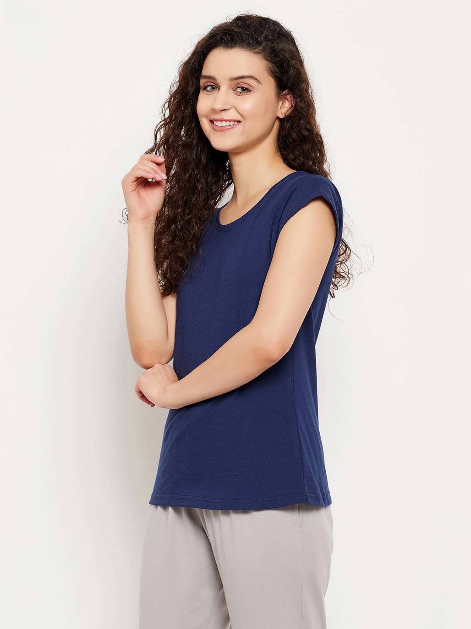 Clovia Blue T-Shirt