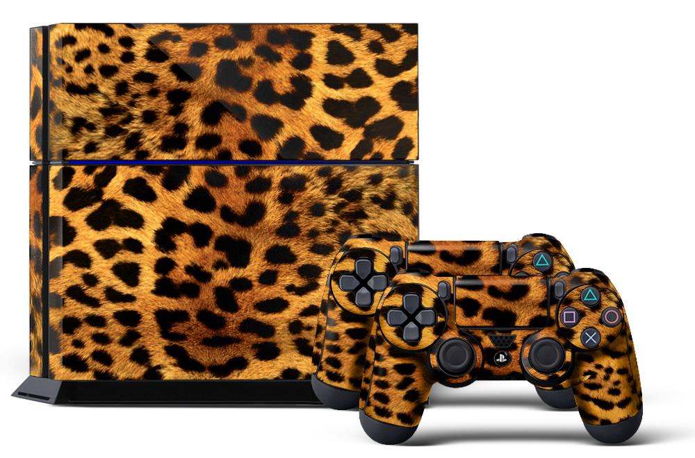 Sony PS4 PlayStation 4 Console Skin plus 2 Controller Skins - Leopard