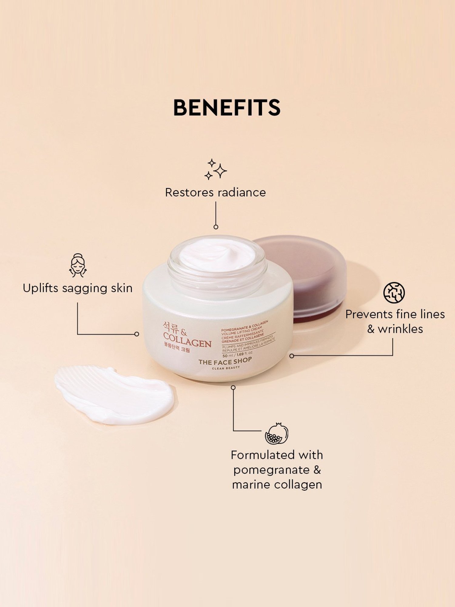 The Face Shop Pomegranate & Collagen Volume Firming Cream - 50 ml