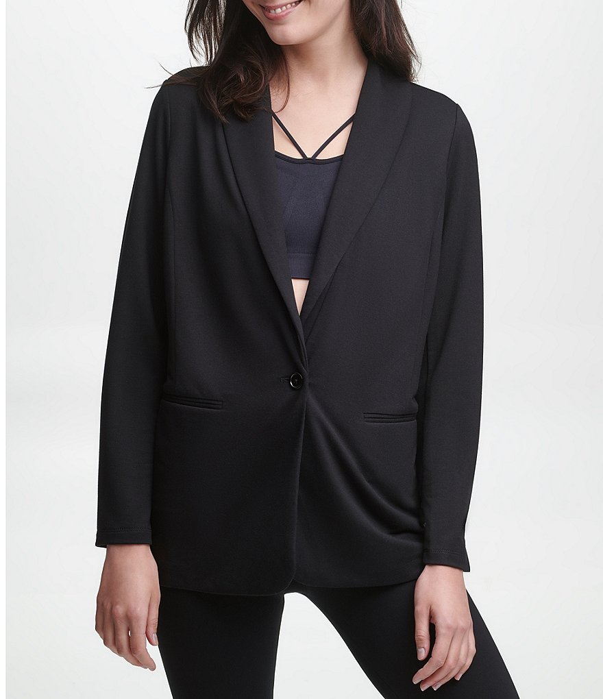 DKNY Sport Long Sleeve Yoga Knit Blazer