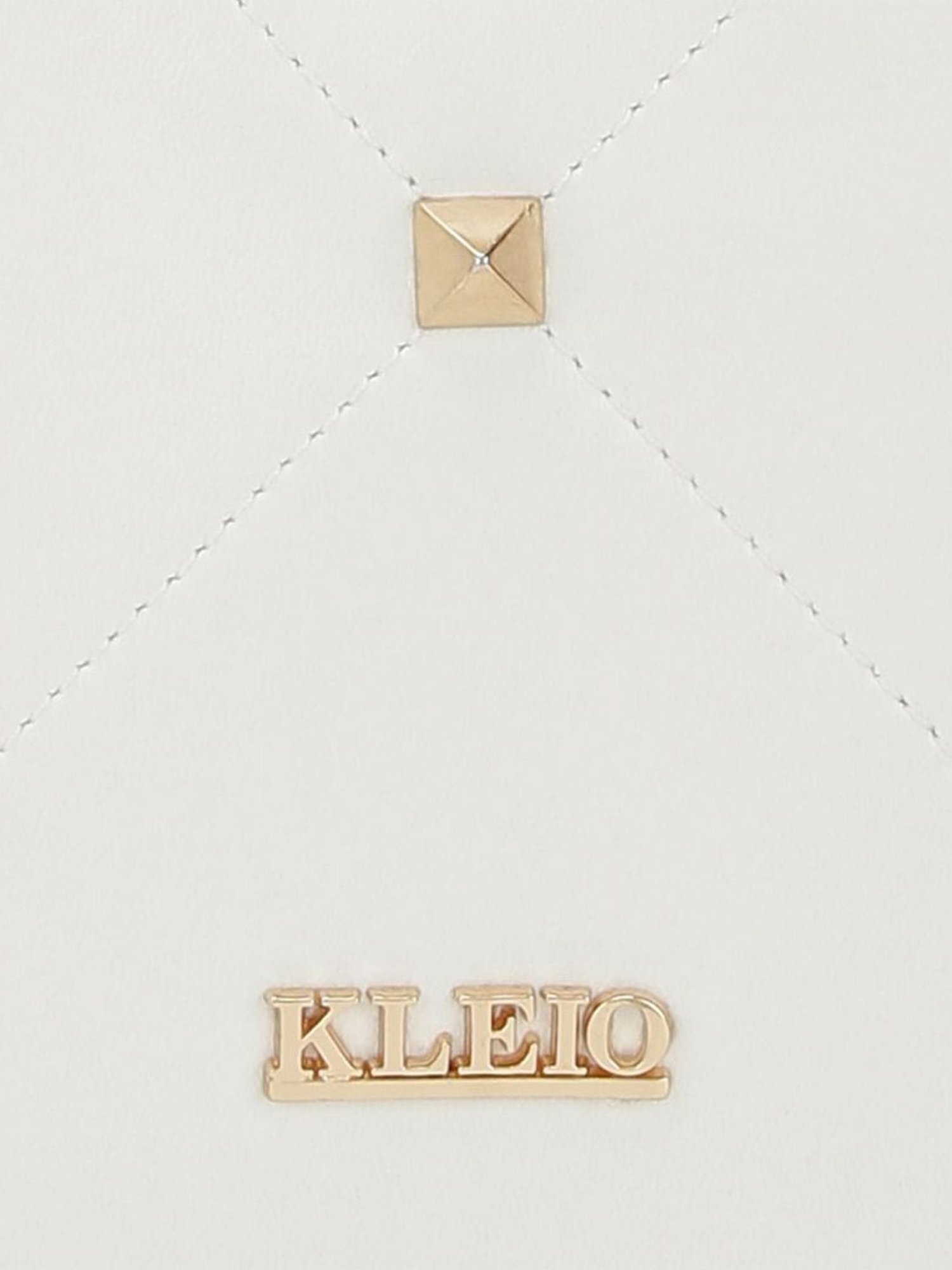 KLEIO White Textured Medium Handbag