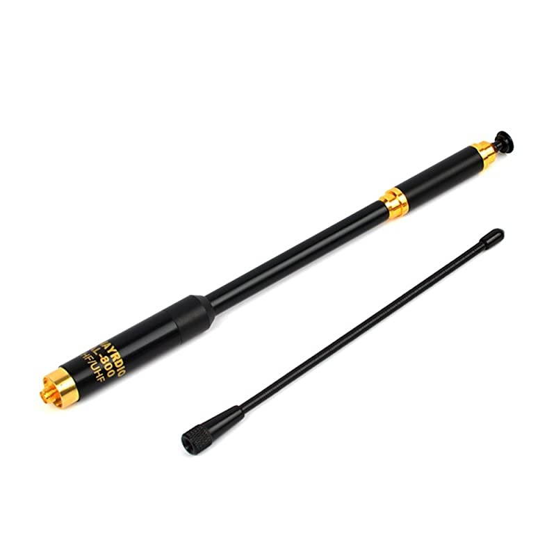 AL800 VHFUHF 2m 70cm Walkie Talkie SMAFemale Extendable Antenna Dismountable 335inch for Baofeng BFUV5R BF888s PUXING WOXUN Kenwood TK360 TK370 Two Way Radio