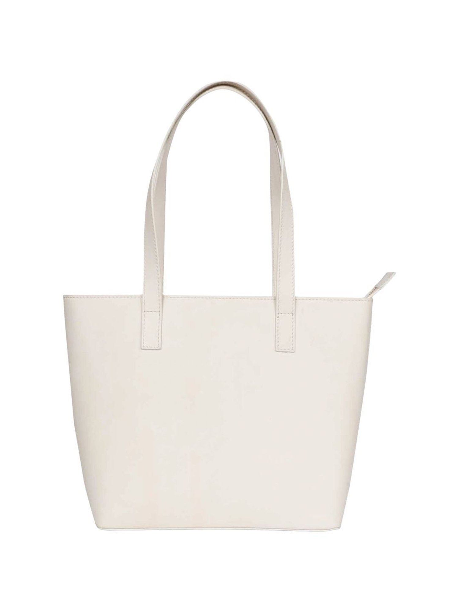 Favore White Solid Medium Totes
