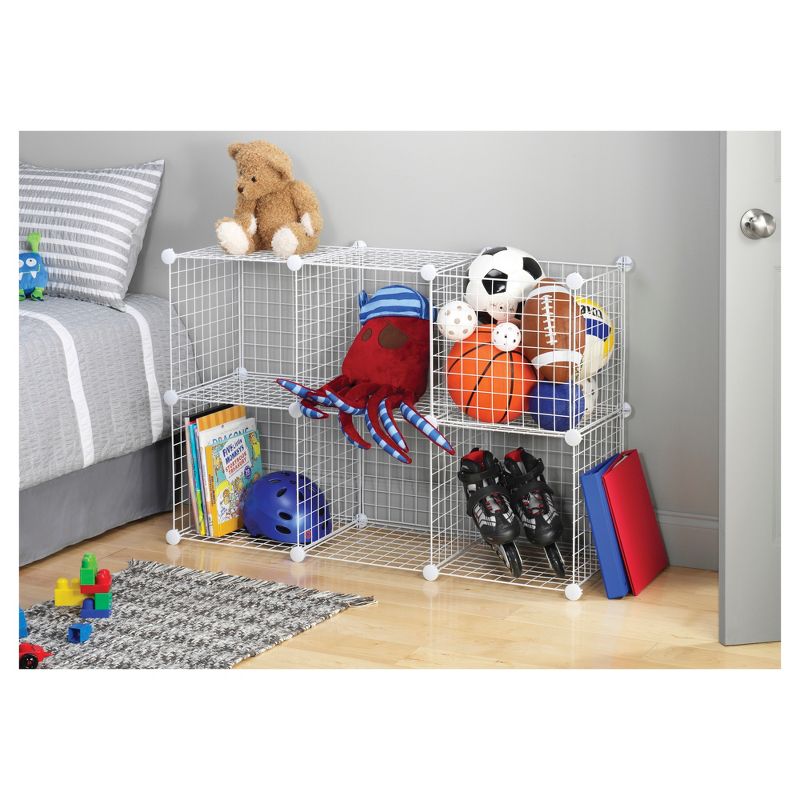 Whitmor 6-Cube Wire Storage Shelves White