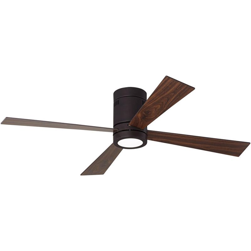 52" Casa Vieja Modern Hugger Ceiling Fan with Light LED Remote Control Flush Mount Oil Rubbed Bronze for Living Room Kitchen