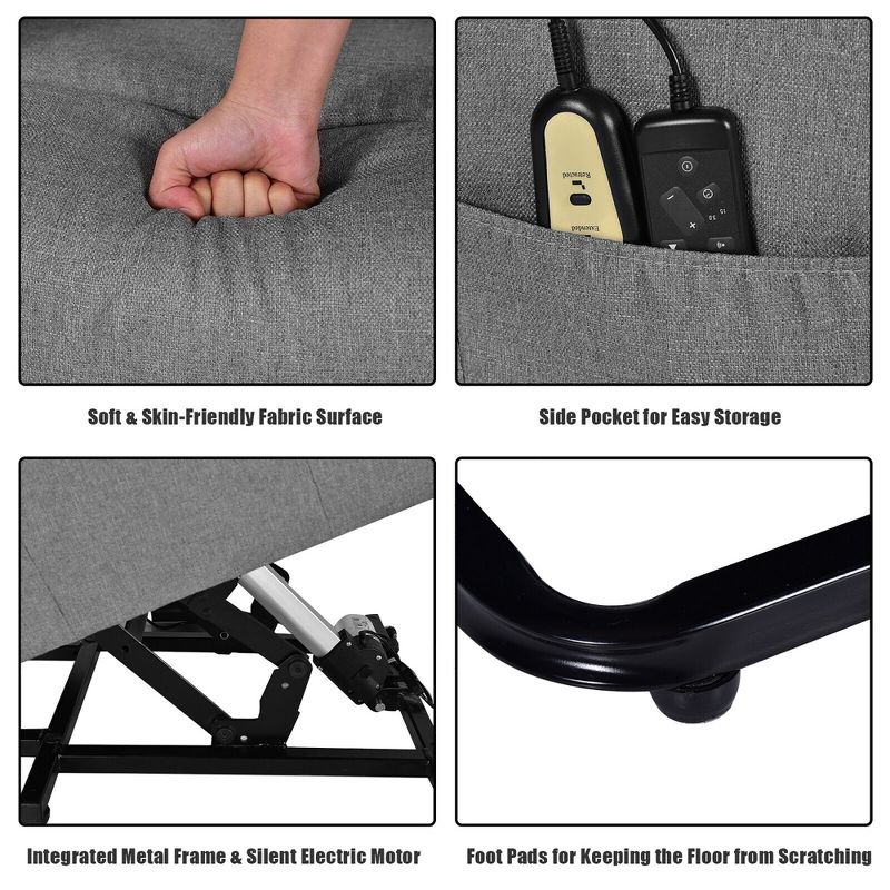 Costway Electric Power Lift Massage Chair Recliner Sofa Fabric Padded Seat Home