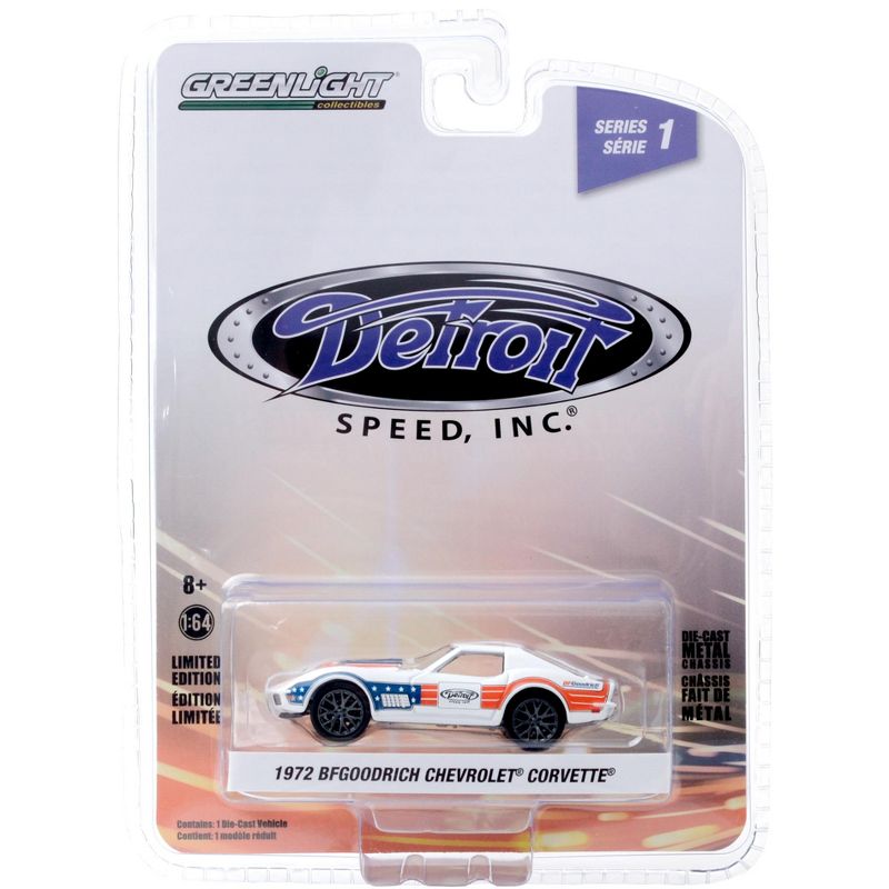 1972 Chevrolet Corvette "BFGoodrich" White with Red and Blue Stripes "Detroit Speed, Inc." Series 1 1/64 Diecast Model Car by Greenlight