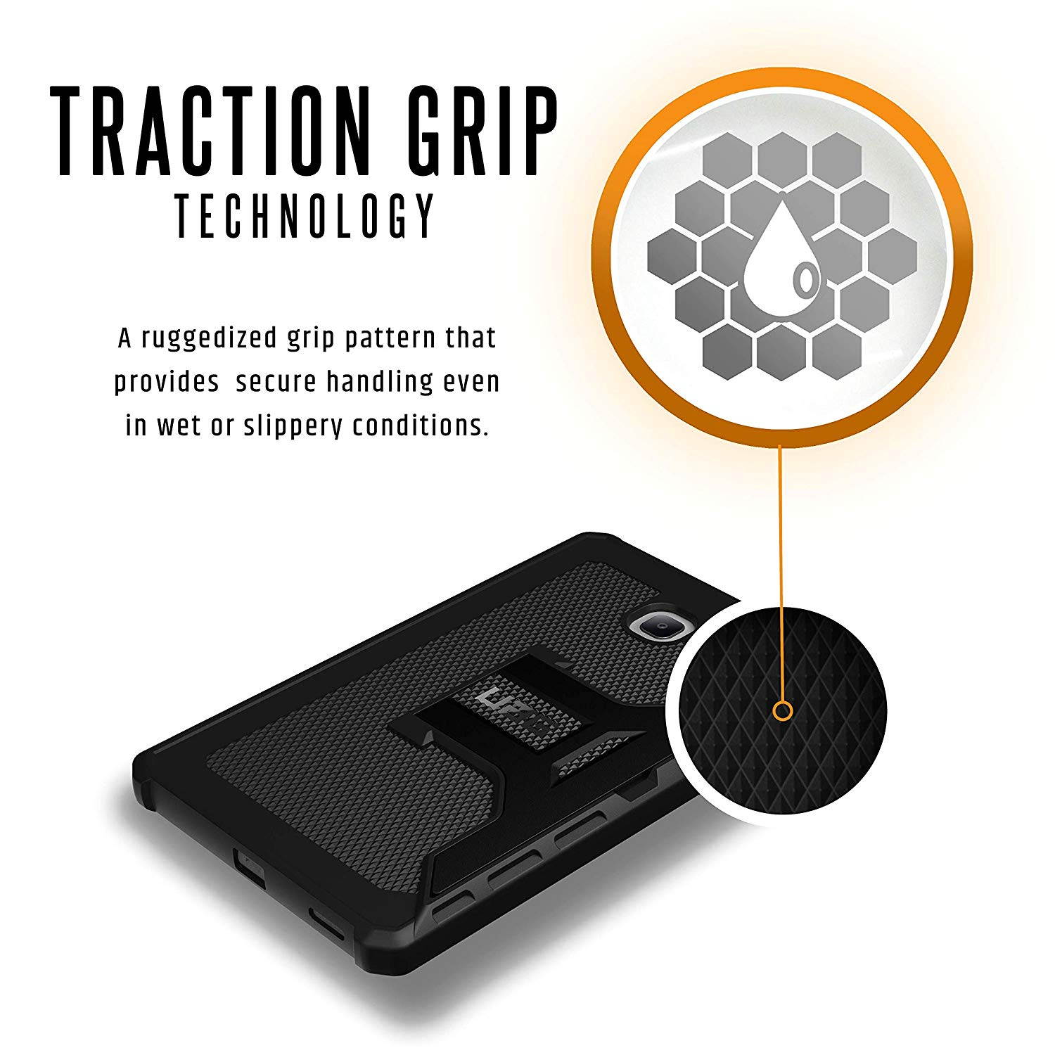 UAG Samsung Galaxy Tab A 8.0 2018 (SM-T387) with Kickstand Outback Feather-Light Rugged [Black] Military Drop Tested Case