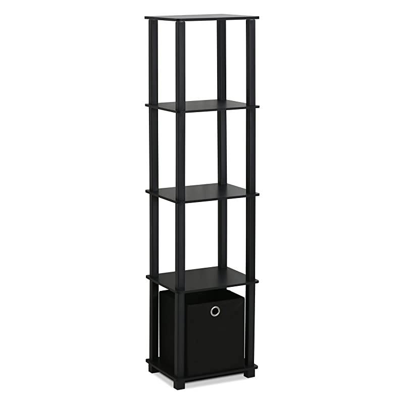 Decorative Shelf With Bin Black