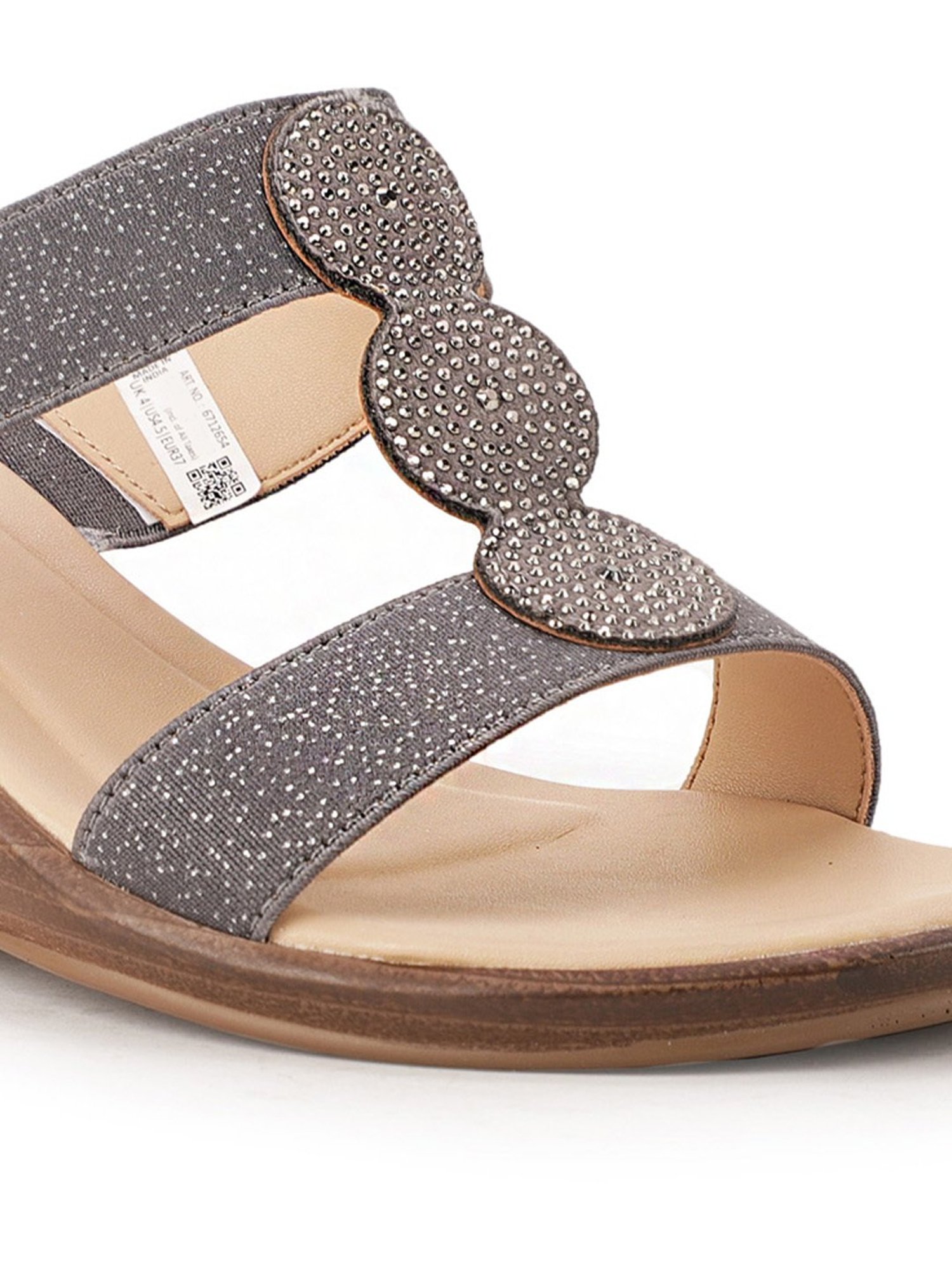 Bata Women's Grey Casual Wedges