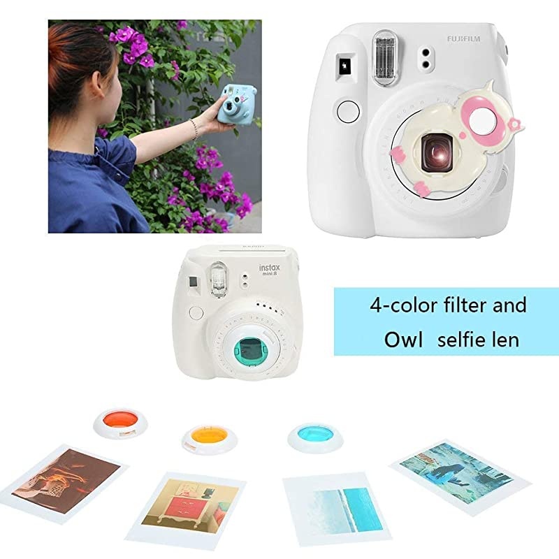 Instant Camera Accessories Bundle Compatible for Fujifilm Instax Mini 9/ Mini 8+/ Mini 8 Instant Film Camera. Includes Camera Case, Album, Frame, Stickers, Strap,etc - Blue Paint