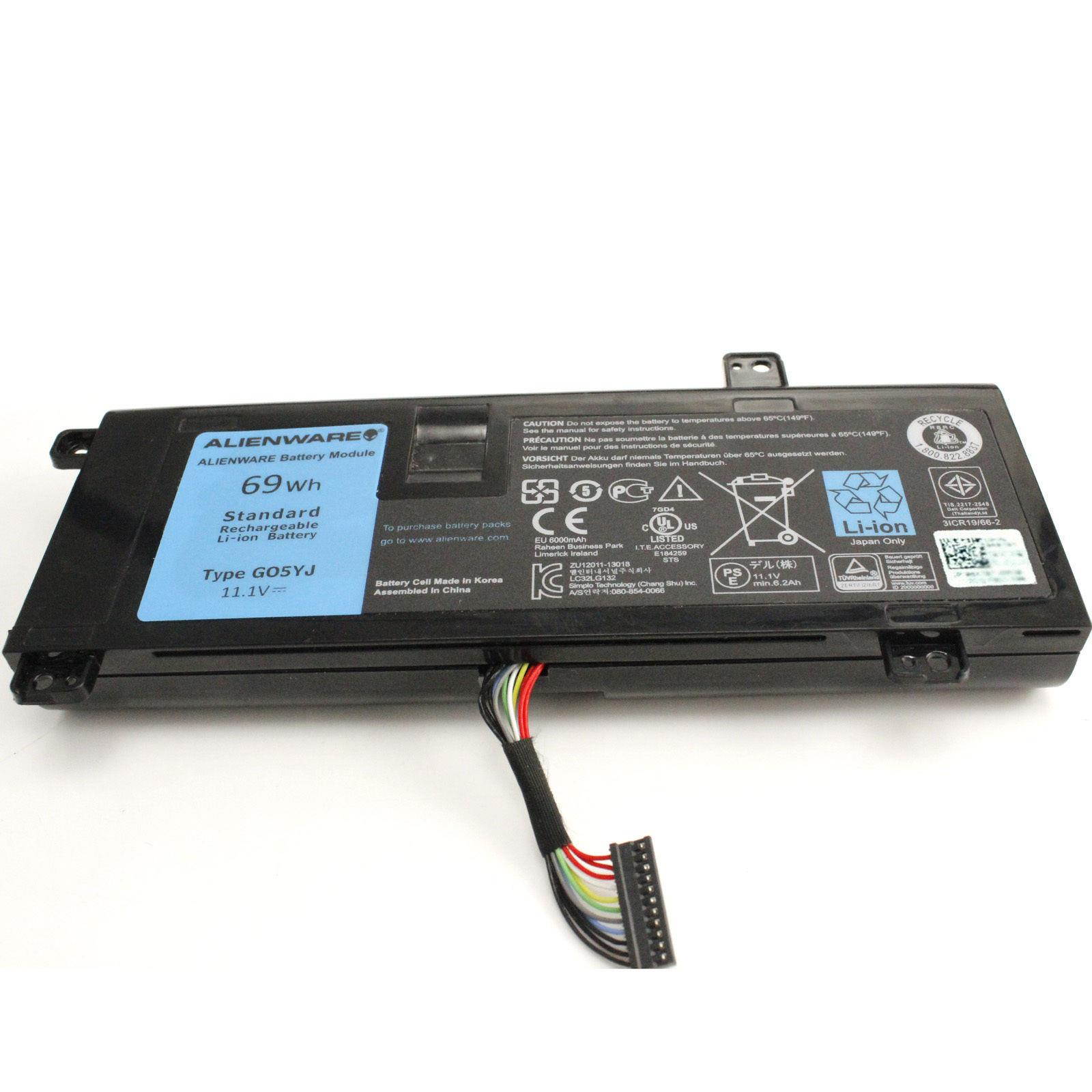 Genuine Laptop Battery 69Wh G05YJ Battery DELL Alienware 14 A14 M14X R3 R4 ALW14D Y3PN0 8X70T