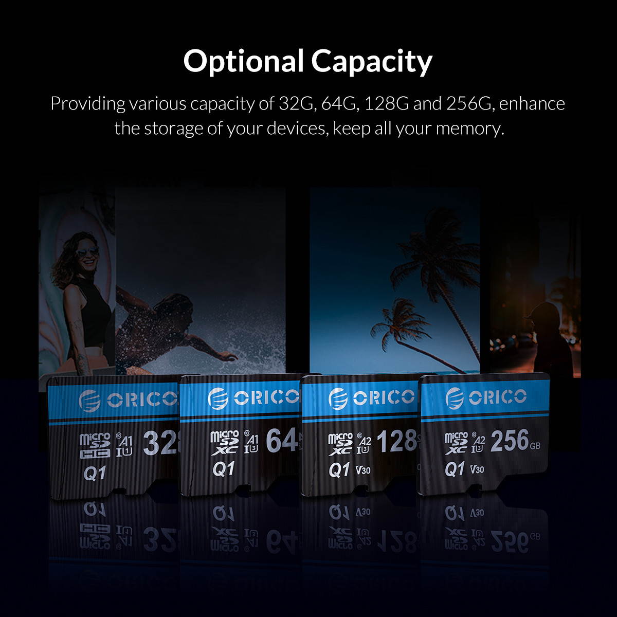 ORICO Ultra 128GB Micro SD Card Class 10 Memory Card with Adapter, Speed Up to 80MB/s