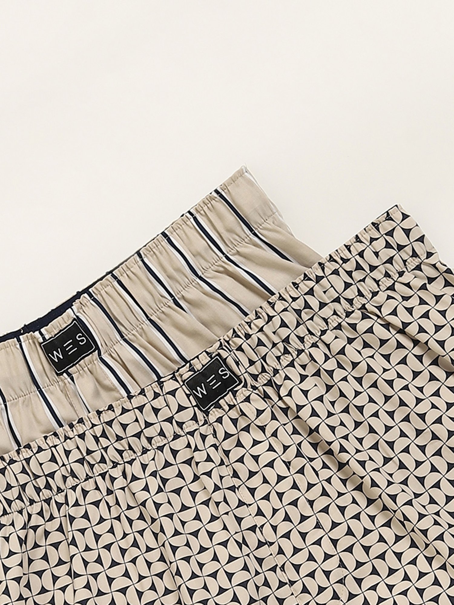 WES Lounge by Westside Beige Printed Boxers - Pack of 2