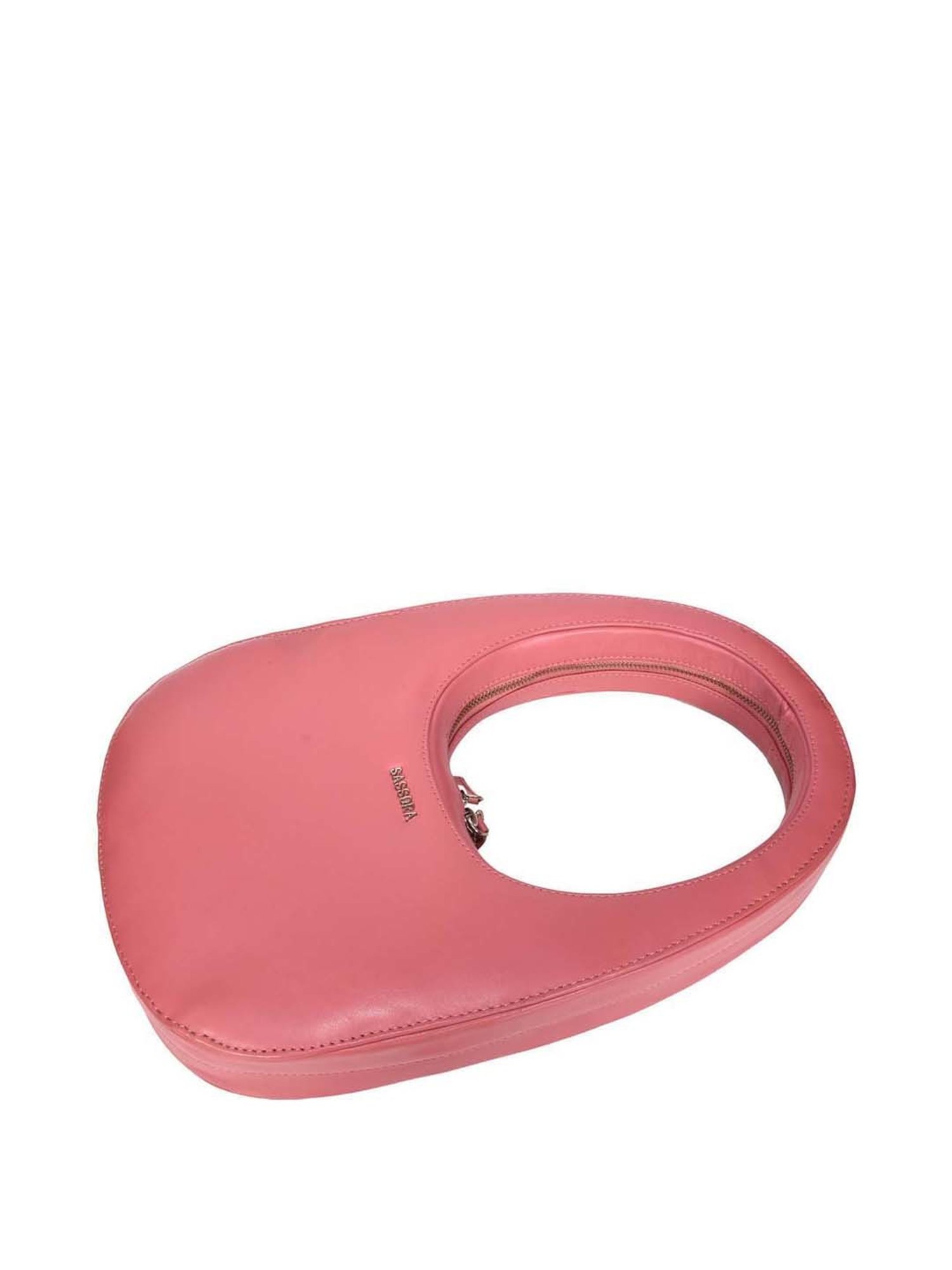 SASSORA Pink Solid Medium Hobo Shoulder Bag