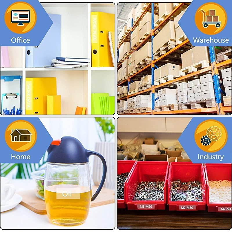 Compatible for DYMO D1 45020 S0720600 Label Tape 1/2" 12mm x 23ft use in LabelManager 160 210D 260P 280 360D 420P PnP LabelWriter 450 400 Duo 3M PL300 Label Maker (White on Clear, 3 Pack)