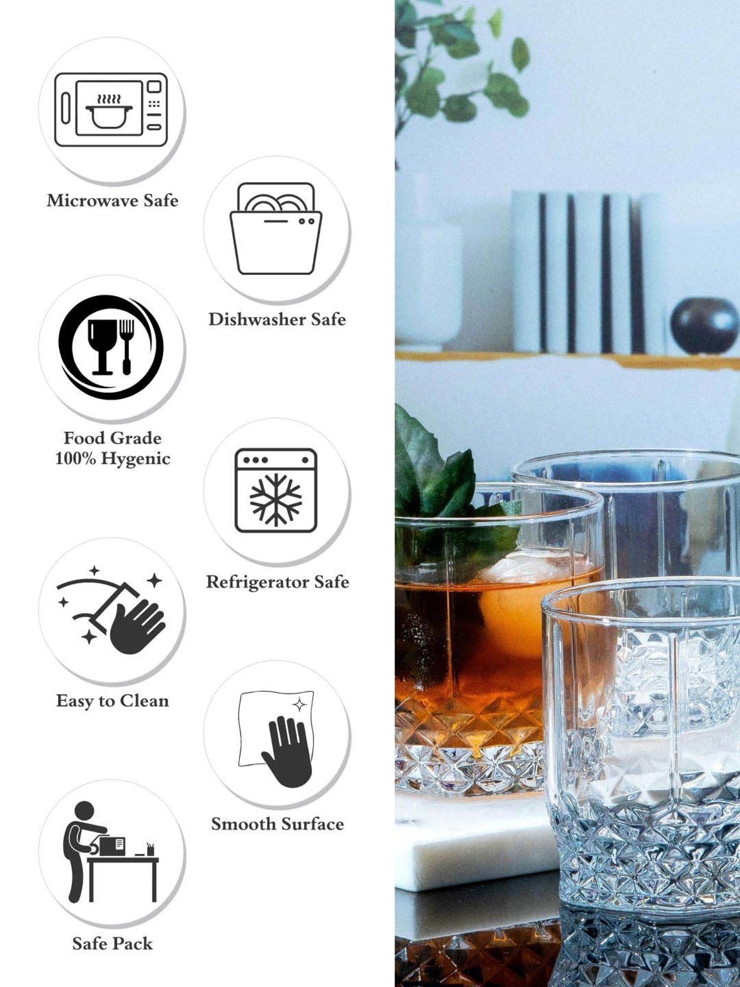 Pasabahce Transparent Glass Tumbler (0.25 L) - Set of 6