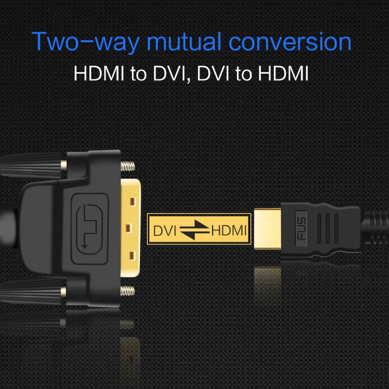 HDMI to DVI Cable DVI to HDMI Male 24+1 DVI-D Male Adapter Gold Plated 1080P for HD HDTV HD PC Projector PS4 etc. (9 Feet 3 Meters)