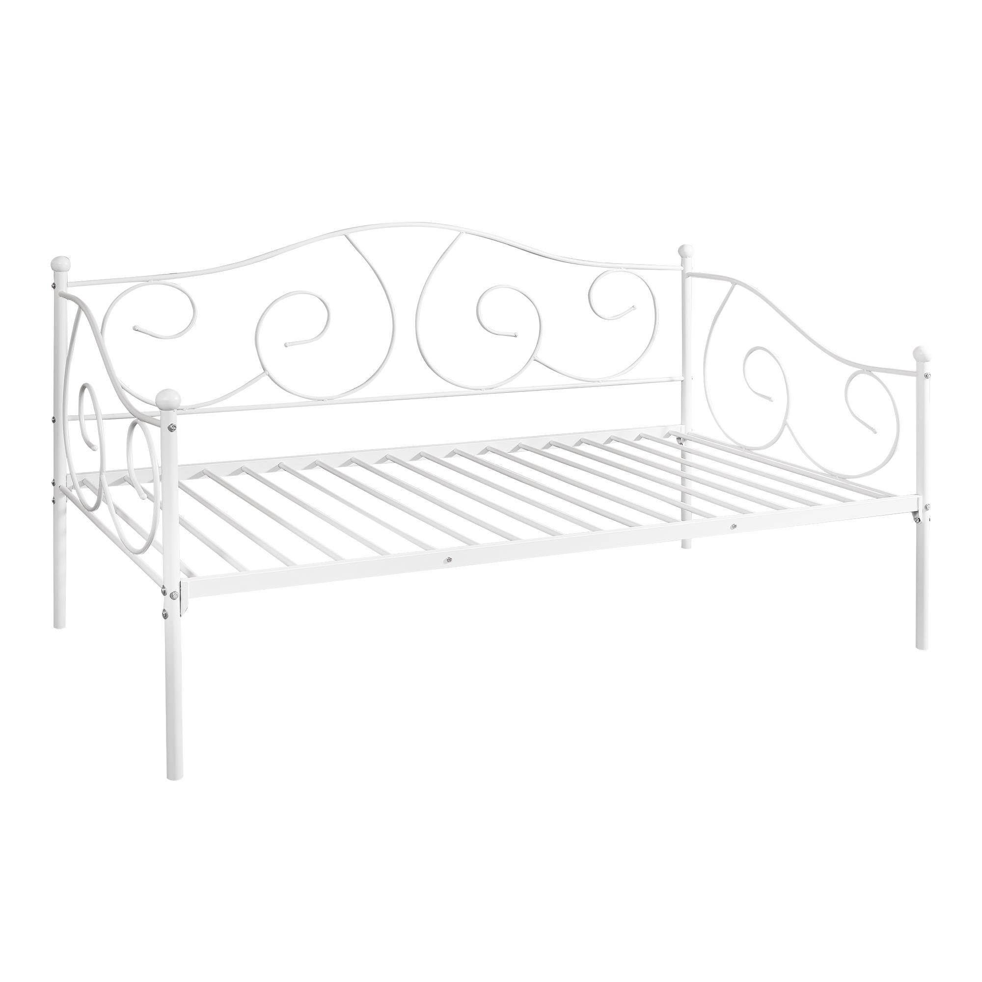 Furinno Angeland Carca Metal Daybed, Twin Size, White