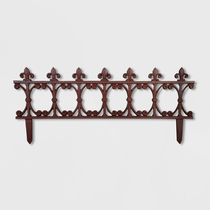 15" Cast Iron Garden Fence Brown - Esschert Design