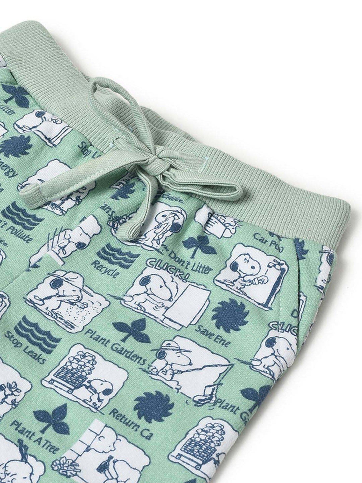 MiArcus Kids Green & White Cotton Printed Full Sleeves Sweatshirt Set