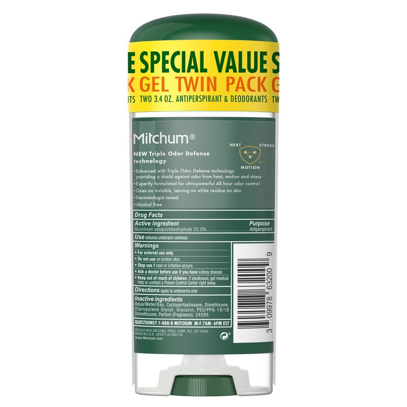 Mitchum Men's Antiperspirant & Deodorant Gel Unscented - 2pk - 3.4oz